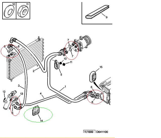 Démonte obus valve circuit climatisation r12/r134